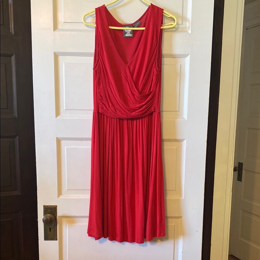 *BOGO closet deal* Anthropologie Red Sleeveless Faux Wrap Dress